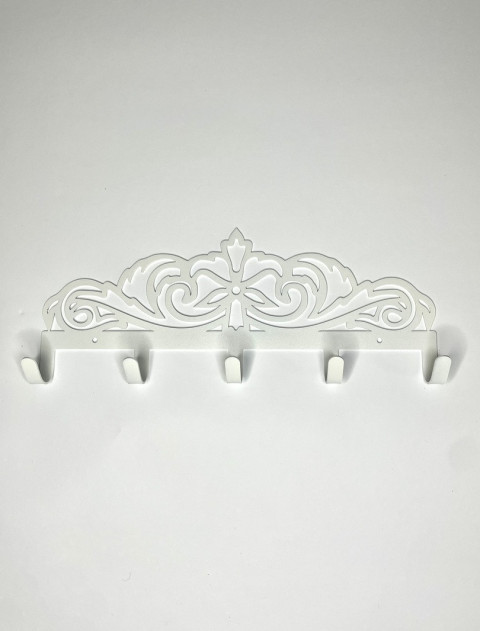 Вішак настінний, ключниця «Орнамент», 5 гачків, білий фото #1165, купити, ціна